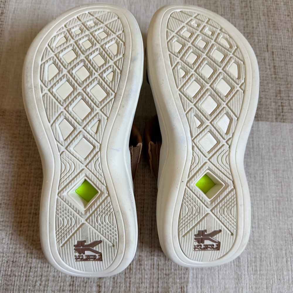 Kura Heel Better Coda Mesa Supportive Sandal in Amber Brown-Pearl White - Picture 6 of 11